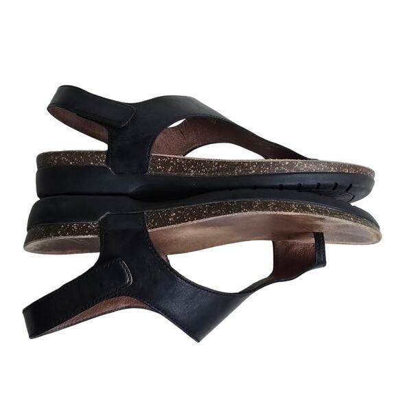 Black Leather Sandals Dansko Reece Size EU40 US 9.5-10 Toe Loop Sandal - Picture 14 of 14